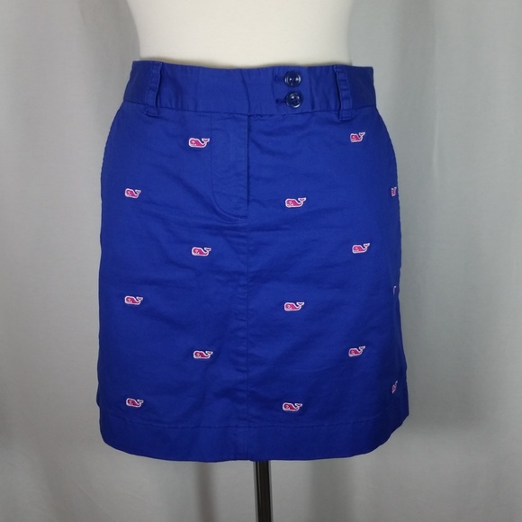 Vineyard Vines Dresses & Skirts - Vineyard Vines Size 8 Navy with Pink Whale Skirt
